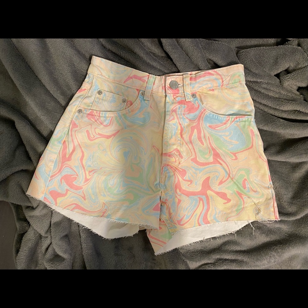 Zara denim shorts high rise size 2
